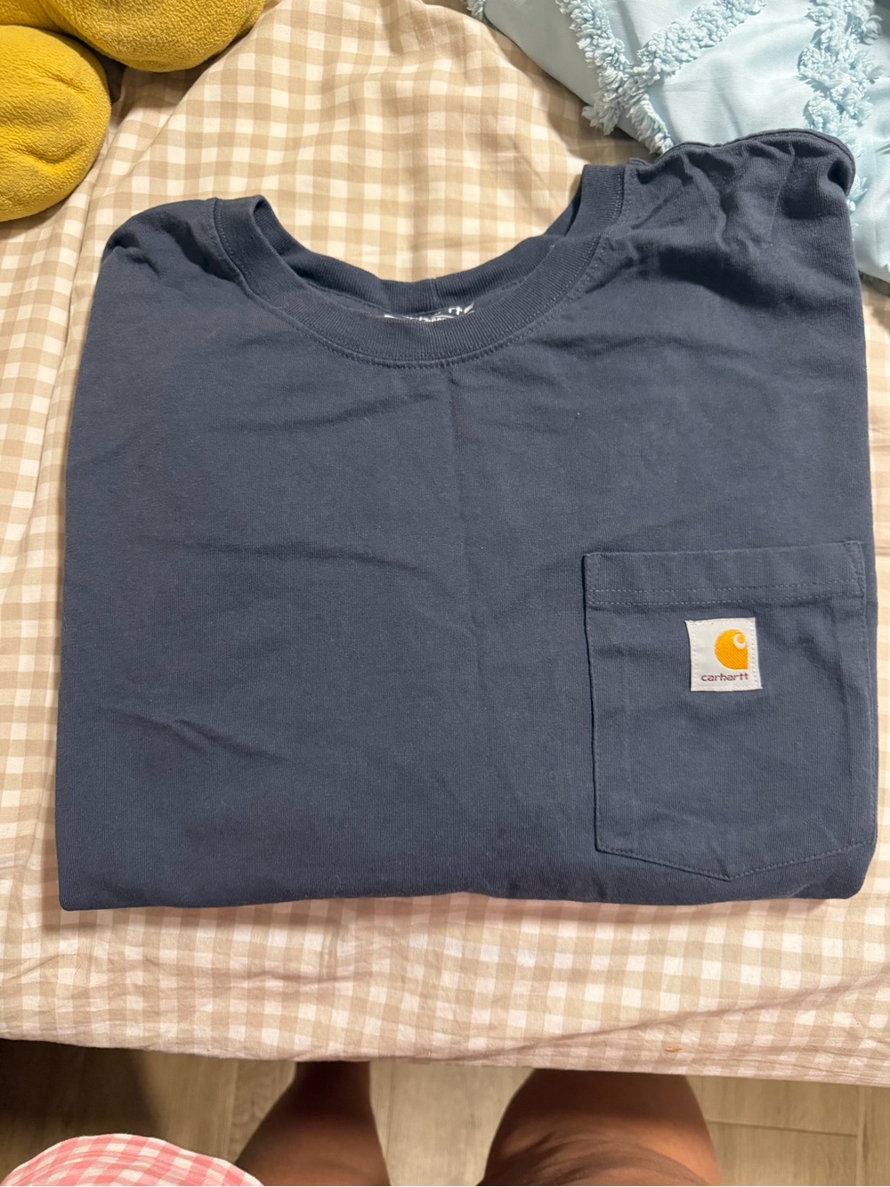 Carhartt Navy Short-Sleeve Pocket Tee with Logo Patch